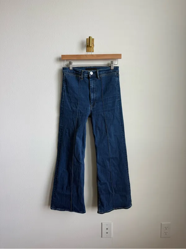 3x1 Denim Nicolette Ultra High Rise Flare Jeans Clio Size 27 - Image 2