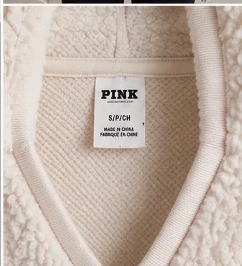 Victoria’s Secret PINK Cream Sherpa Hoodie Size S/PP - Image 2