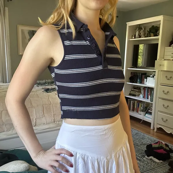 BDG urban outfitters stripped cropped polo shirt - Image 2