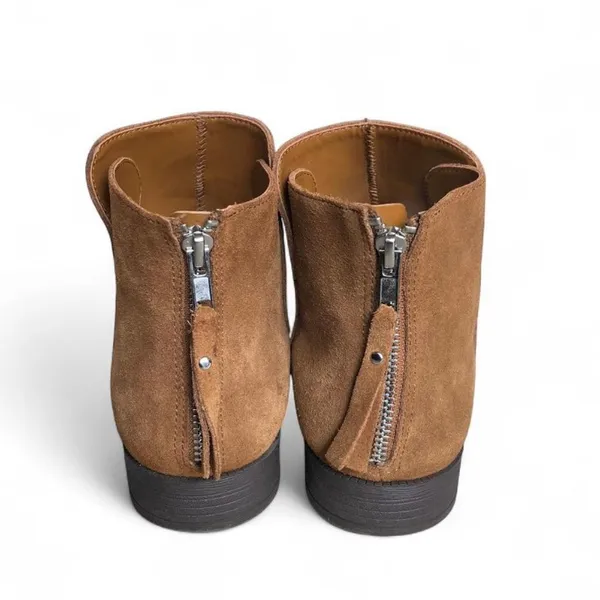 Steve Madden Women’s Tan Suede Ankle Booties with Back Zip Size 10M - Image 4