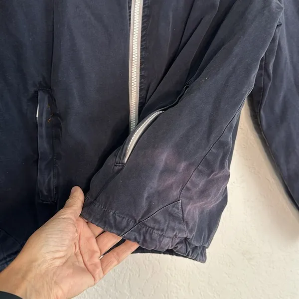 Brandy Melville John Galt Blue Krissy Jacket OSFM Zipper Pockets Hooded Coastal - Image 5