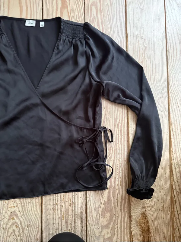 Wilfred Black Wrap Blouse S - Image 2