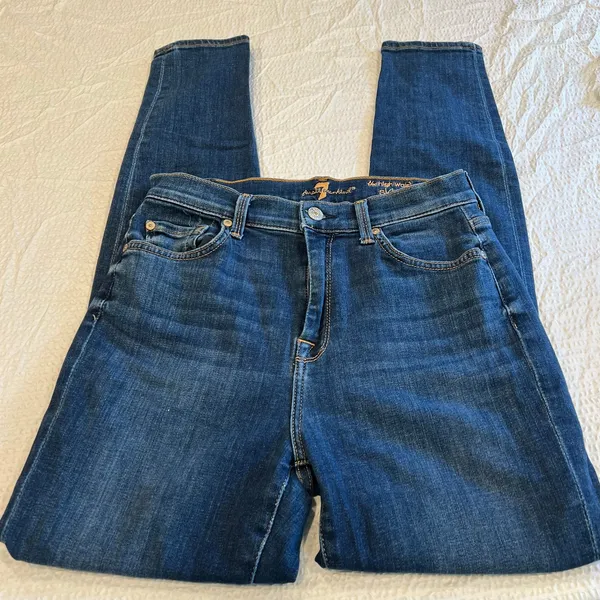7 for all mankind highwaist skinny jeans 27 women - Image 3