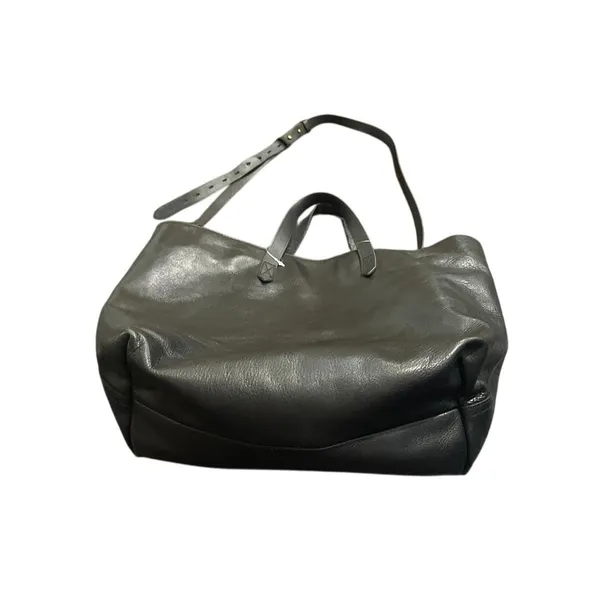 Madewell Zip Top Black Leather Tote Bag Carryall Adjustable Crossbody Minimalist - Image 3