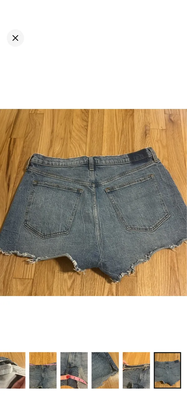 Abercrombie & Fitch | medium wash distressed high rise curve love mom short - Image 7