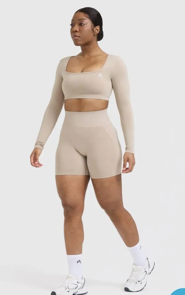 Oner active EFFORTLESS SQUARE NECK CROP LONG SLEEVE TOP - Image 2