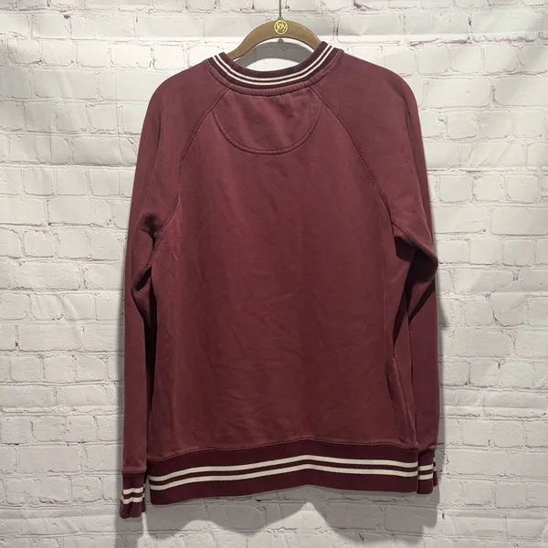 American Eagle Outfitters Burgundy Crewneck Logo Sweatshirt Woman’s Size‎ Medium - Image 3