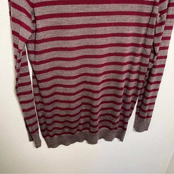 Loft‎ Boatneck Tunic Sweater Brown PInk Stripes - Image 8
