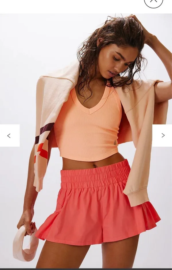 Free People Get Your On Flirt Shorts Coral - Image 6