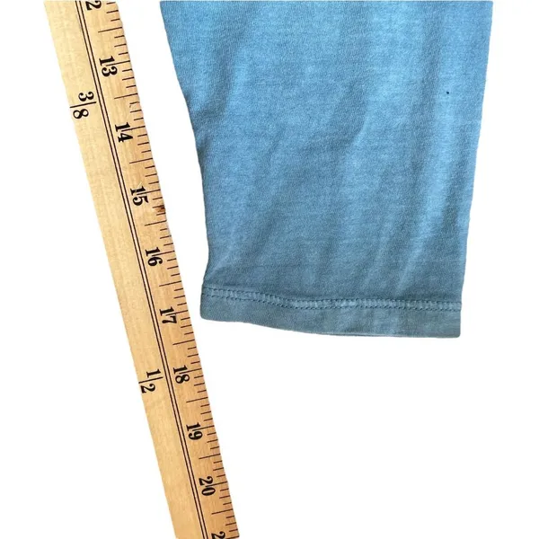 WE THE FREE Blue Distressed Washed Cotton Long Sleeve Tee T-Shirt Top - Sz Small - Image 12