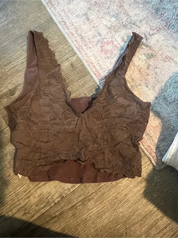 Aerie Brown Lace Crop Tank Top - Women - Image 6