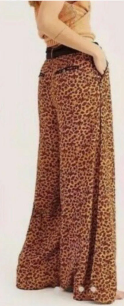 Free People Leopard Print Wide-Leg Pants - Image 2