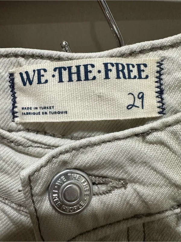 We The Free old west High Rise Slouchy Jean’s Wide Leg Jeans in Light Cream - Image 2