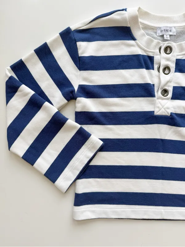 Evereve Bailey Striped Grommet Sweatshirt Size Small - Image 3