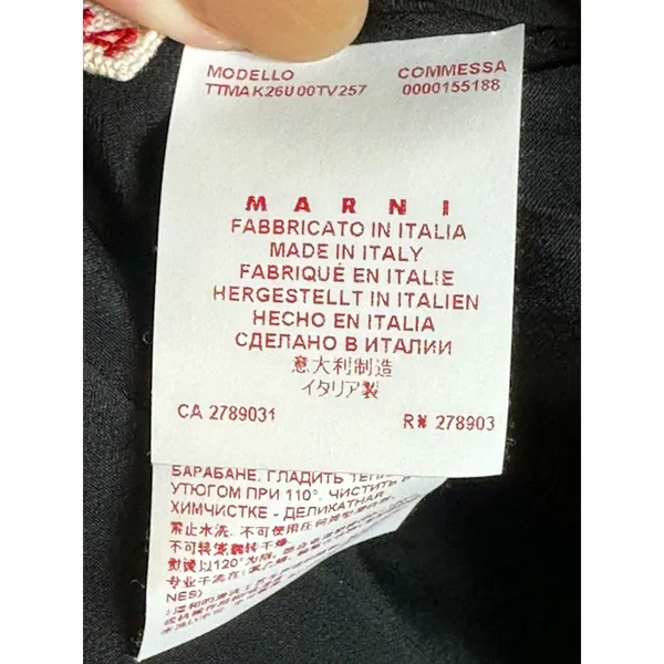Marni Sleeveless Top Womens 44 Green Black Chevron Silk Blend Made in Italy - Image 6