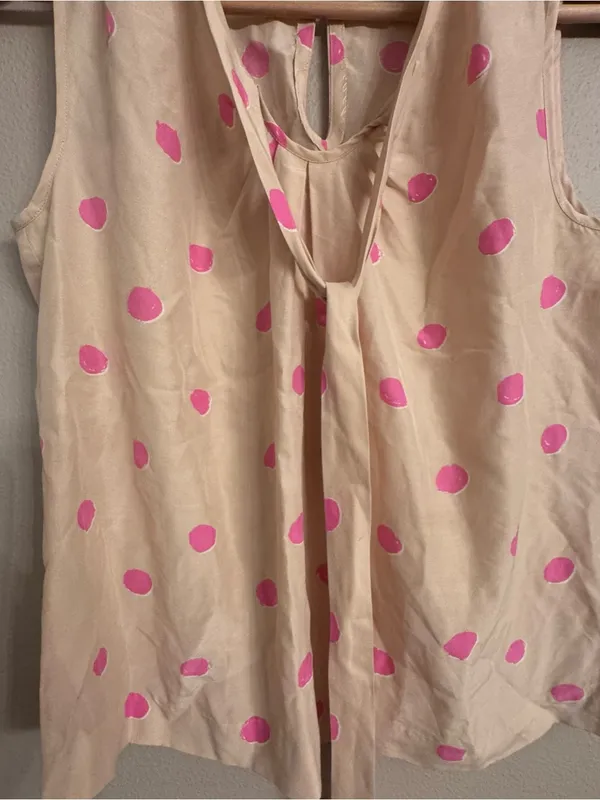 KATE SPADE Polka Dot Tie-Neck Top - Image 2