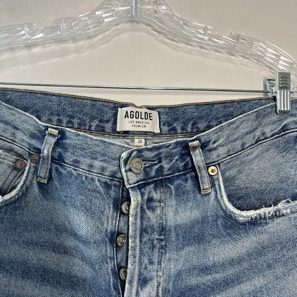 Agolde Jamie High Rise Classic Isolation Distressed Jeans‎ Size 28 - Image 4