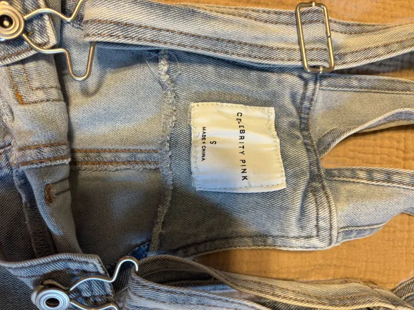 Celebrity Pink Blue Jean overalls - Image 2