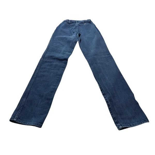 Vintage Wrangler High Rise Straight Leg Jeans Blue USA Made 12NBPRB 7/8 x 36 - Image 3