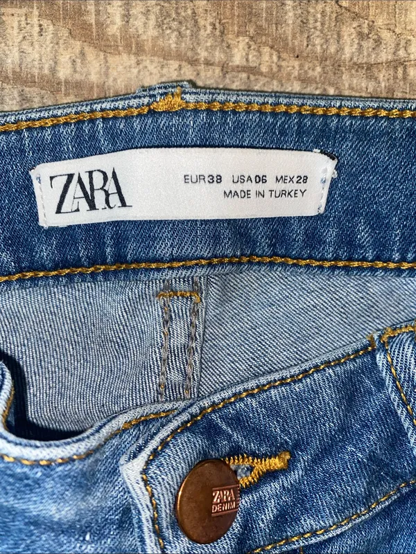 Zara Blue Skinny Stretch Jeans - Image 2