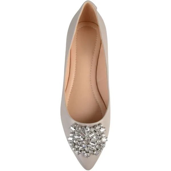 NWT Journee Collection Womens Renzo Jeweled Flats RENZO-WD Gray 5.5W - Image 4