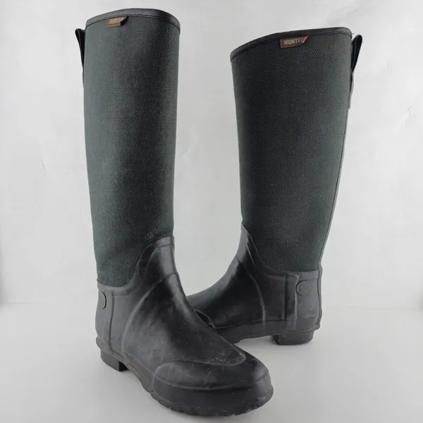 Hunter Boots‎ Womens 37/5 Lady N Black Rubber Rain Boots Original - Image 2