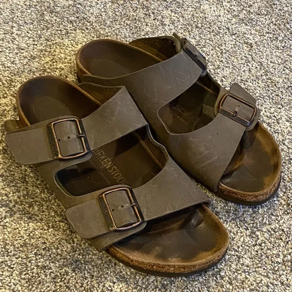 Birkenstock Arizona Oiled Brown Leather Sandals Size 39/8.5 - Image 4