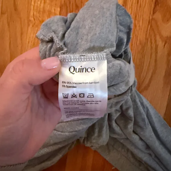 Quince Lounge Pants Gray Small Bamboo Viscose Wide Leg Relaxed Sleepwear Casual - Image 3