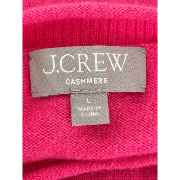 J.Crew Cashmere Sweater Pink Short Sleeve Crew Neck - Image 3