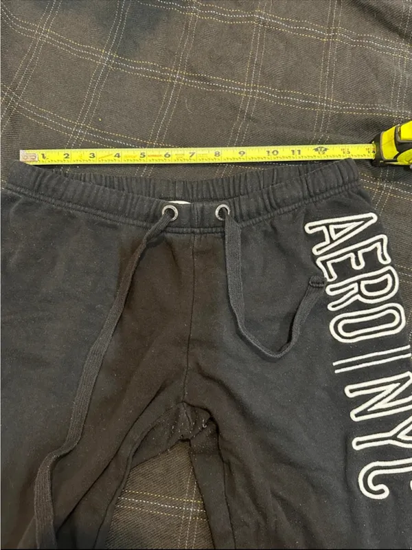 Aeropostale Black Ribbed Waistband Sweatpants - Image 4