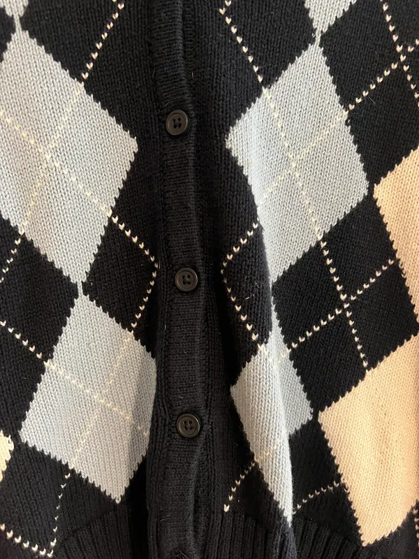 Brandy Melville Navy blue argyle sweater - Image 2
