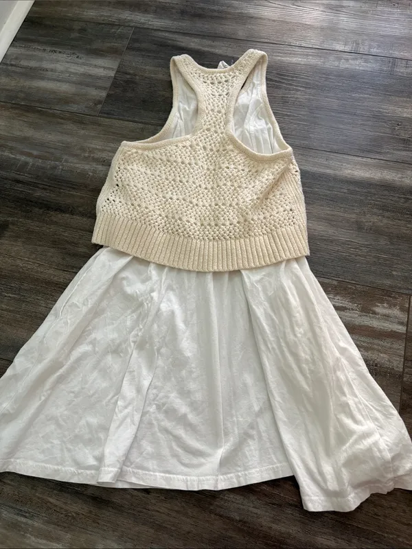 Daily Practice by Anthropologie Twofer Sweater Knit Mini Dress White Ivory XXS - Image 7