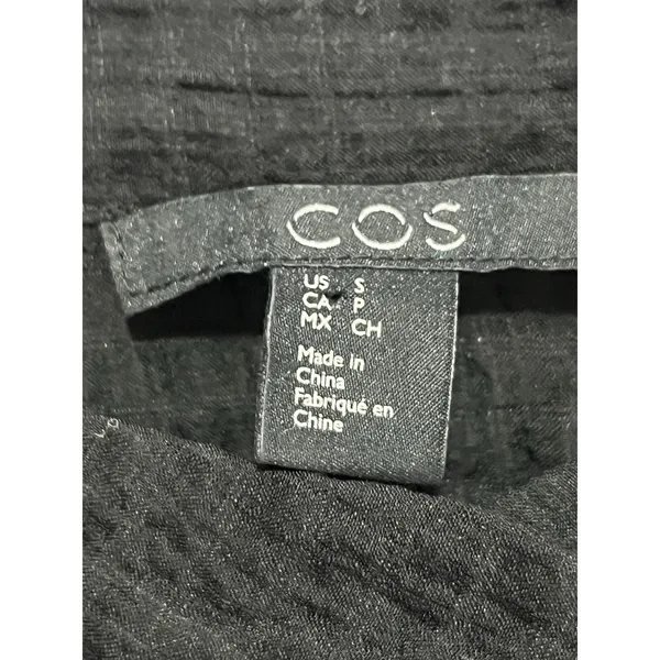 COS Seersucker Boxy Minimalist Half Sleeve Button Up Top Size Small Casual - Image 5