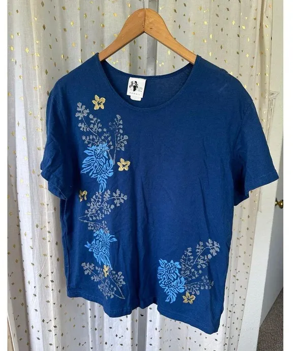 Island Girl Hawaii Women's Hand Painted Stenciled Hawaiian Tropical T-Shirt M - Image 2