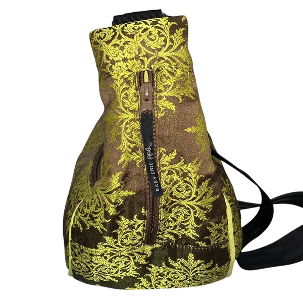 Petunia Pickle Bottom Touring Bag Diaper Bag Brown Yellow Damask Baby‎ Crossbody - Image 6