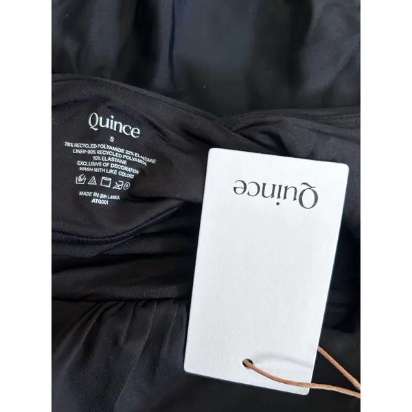 NWT Quince Black Italian Plunge One-Piece Swimsuit Sz Small - Image 5