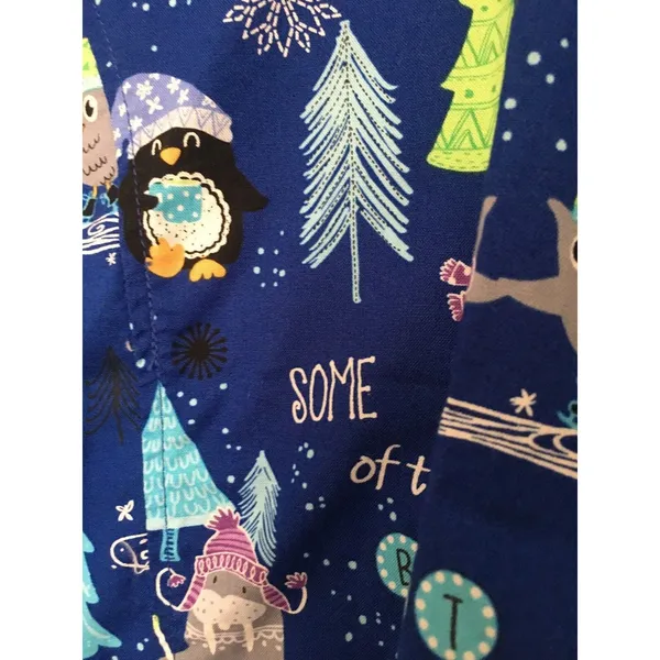Scrubstar Women's Snow Trees Theme Scrub Top Nurse Medical 1pc Size Medium - Image 3