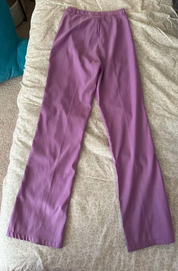 Pretty Little Thing s Purple High Waisted Straight Leg Trousers - Image 9