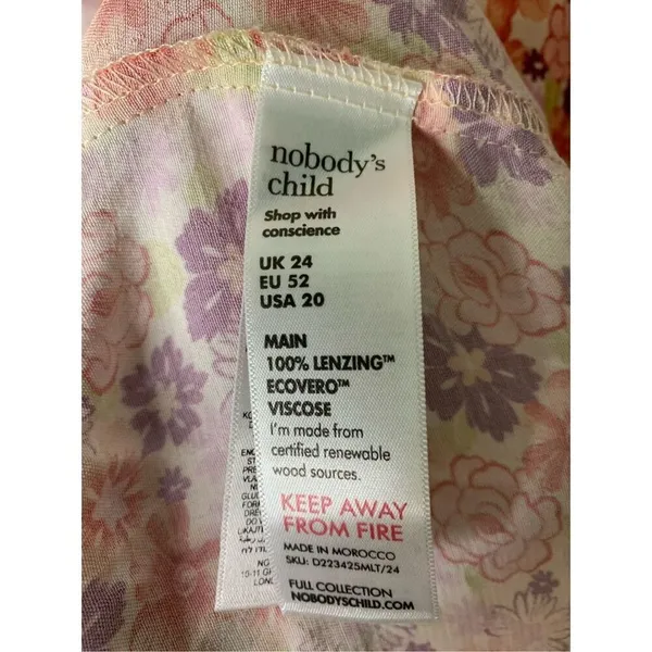 Nobody's Child dress floral women's size 24 NEW WITH TAGS - Image 5