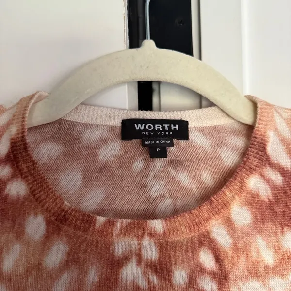Worth New York Crewneck Sweater Deer Wool Antelope Print Pullover‎ - Image 2