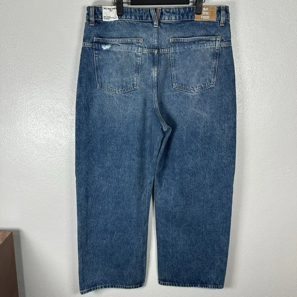 NEW‎ We The Free People Deep Trance Mid Rise Dropped Boyfriend Jeans Size 32Long - Image 4
