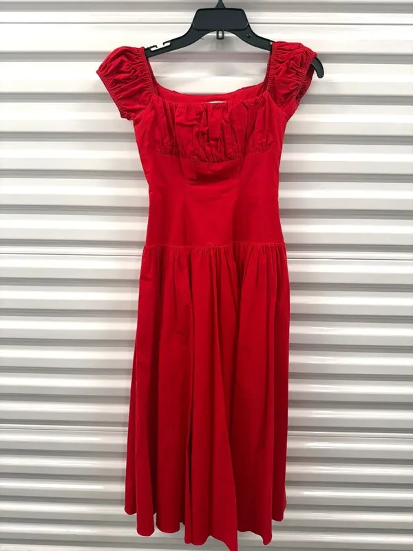 Caroline Constas Augusta Drop Waist Maxi Dress High Risk Red Womens Size XS - Image 5