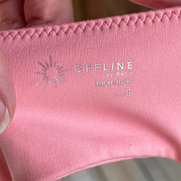 Offline By Aerie Women's Pink Long Sleeve Open Back Top Size L - Image 3