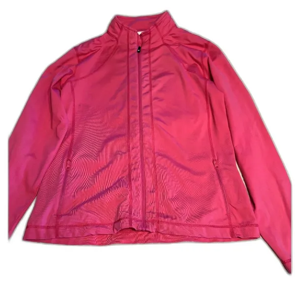 FootJoy Pink Full Zip Golf Jacket Women Medium Athletic Lightweight FJ Stretch - Image 5