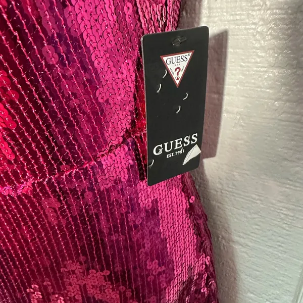 GUESS Women's Pink Sequined Dress Size 0 NWT - Image 5