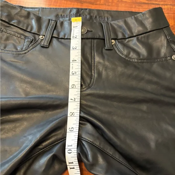 AmericanEagle outfitters black faux leather curvy classic bootcut jeans 28S - Image 16