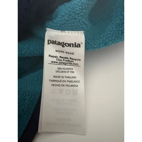 Patagonia Better Sweater 1/4 Snap Womens M Teal Blue Fleece Pullover 26010 - Image 9