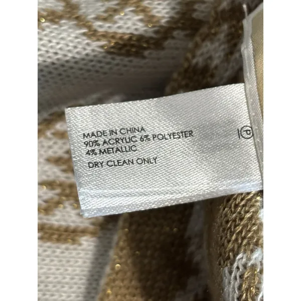 Michael Kors Scarf Reversible Infinity Ivory/Gold‎ Metallic MK Logo Soft OS - Image 6
