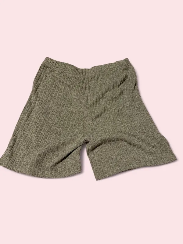 Source Unknown Ribbed Short-Sleeve Pajama Set in Tan - Image 5
