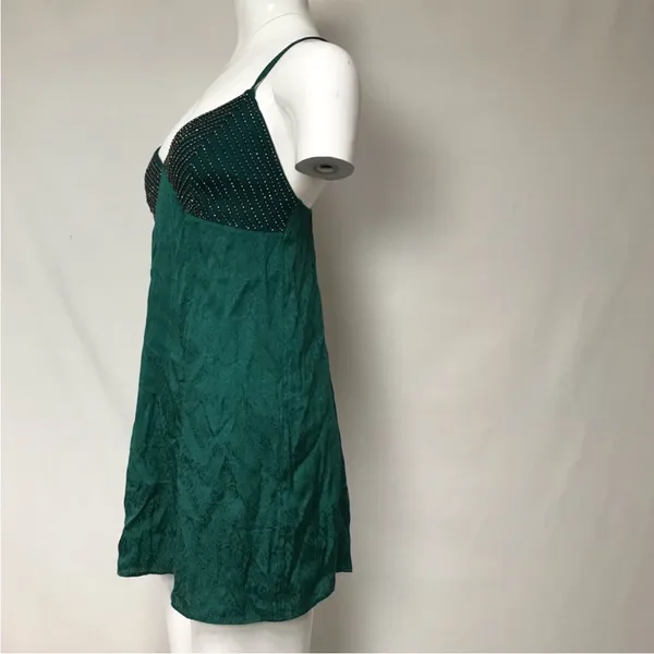 Free People Emerald Green Mini Slip‎ Dress Size Medium - Image 5